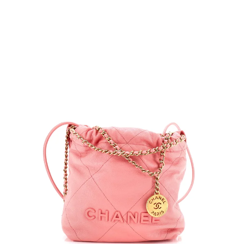 22 Chain Hobo Quilted Caviar Mini