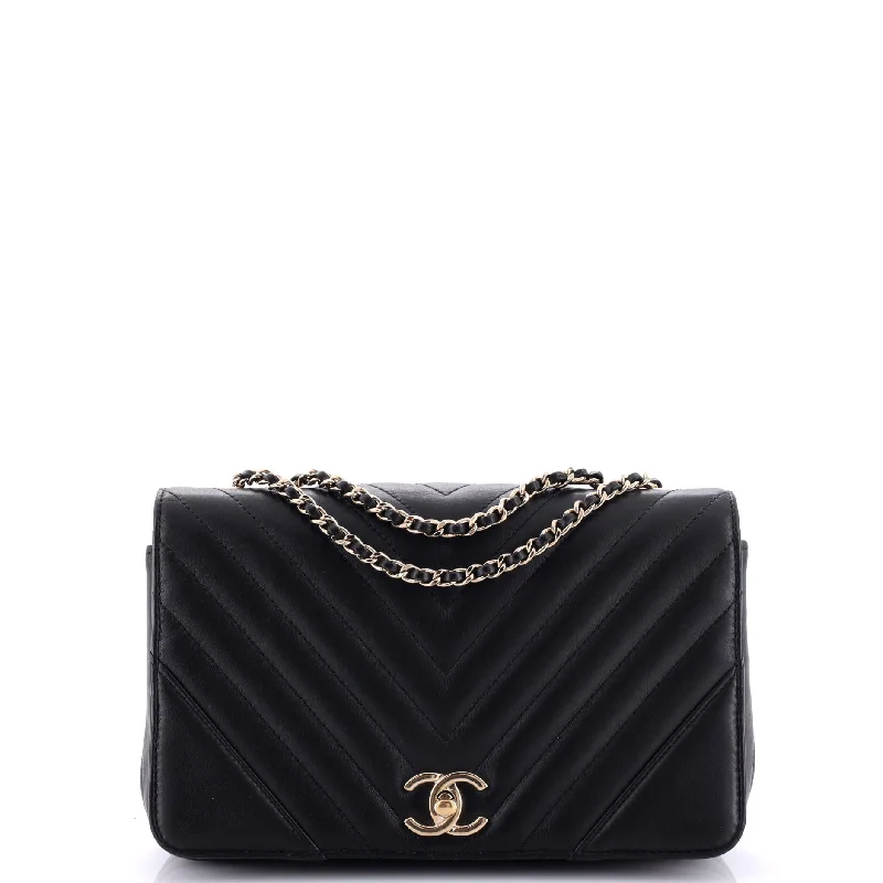 Statement Flap Bag Chevron Calfskin Small