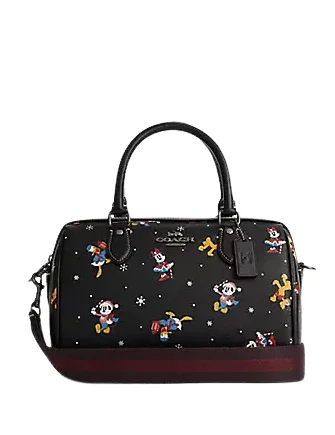 Coach Disney X Coach Rowan Satchel With Holiday Print