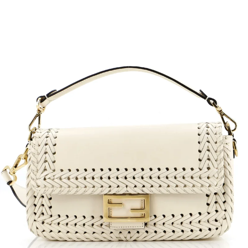 Baguette NM Bag Leather with Woven Detail Medium