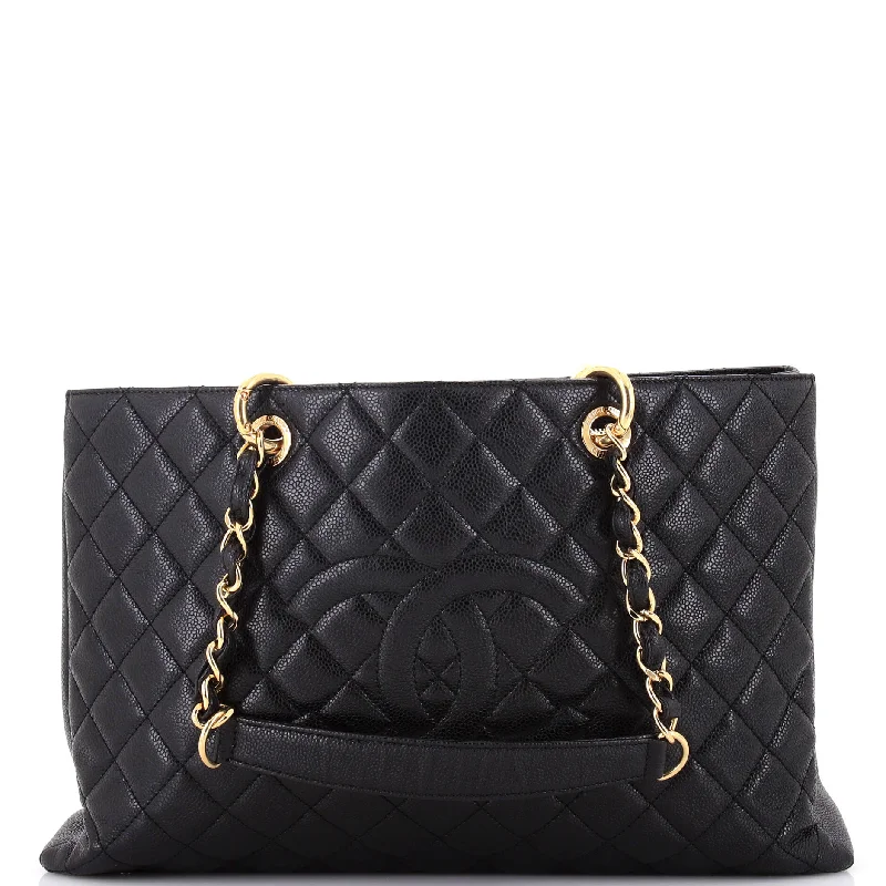 Grand Shopping Tote Quilted Caviar XL