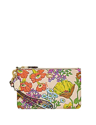 Coach Small Wristlet With Floral Print