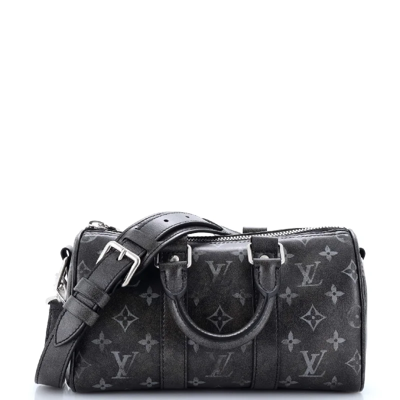 Keepall Bandouliere Bag Brushed Monogram Leather 25