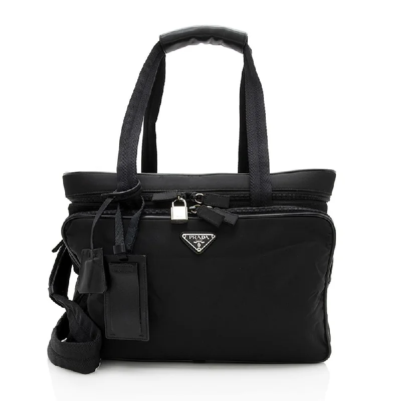 Prada Vintage Tessuto Travel Zip Around Tote (SHF-12393)