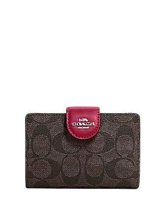 Coach Medium Corner Zip Wallet In Signature Canvas