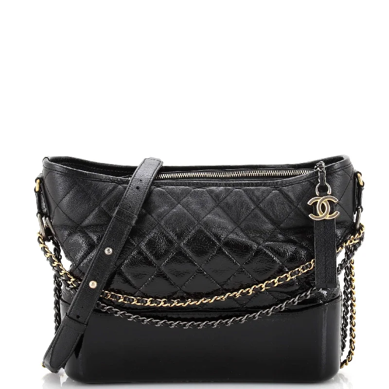 Gabrielle Hobo Quilted Goatskin and Patent Medium