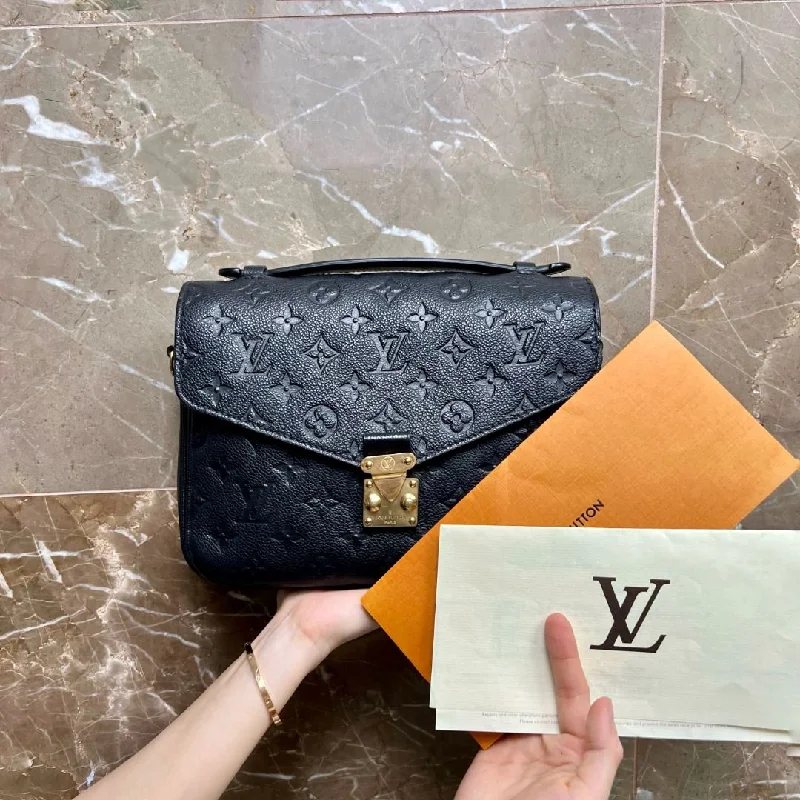 LV Pochette Metis Black Monogram Empreinte Calfskin