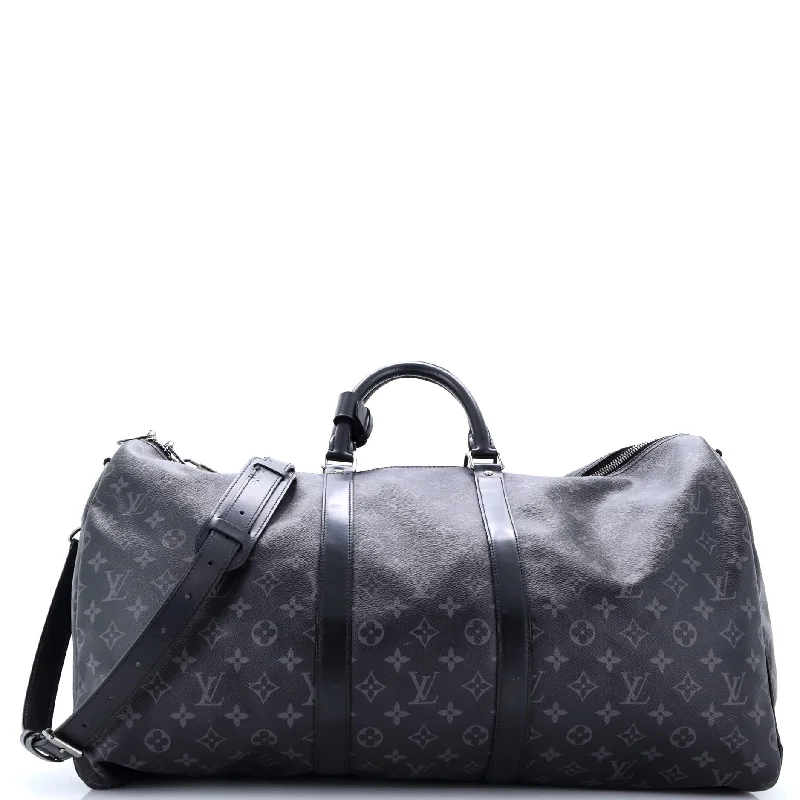 Keepall Bandouliere Bag Monogram Eclipse Canvas 55