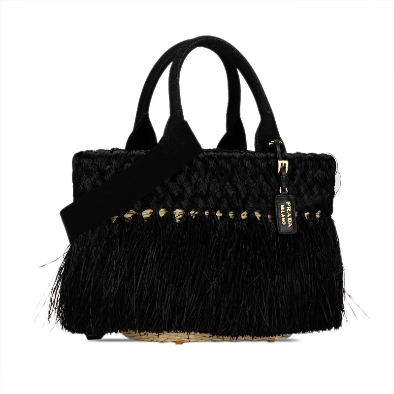 Prada Fringed Raffia Satchel ZpbKCh