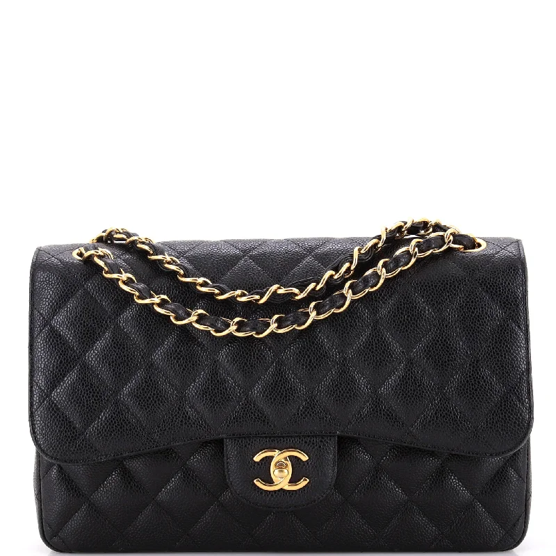 Classic Double Flap Bag Quilted Caviar Jumbo