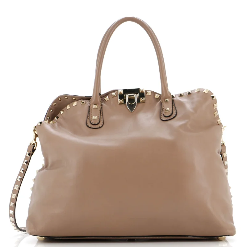 Rockstud Convertible Dome Satchel Leather