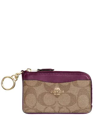 Coach Multifunction Card Case In Signature Canvas