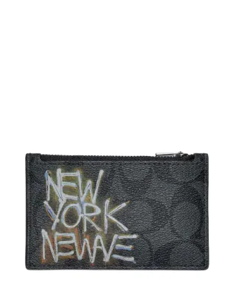 Coach X Jean Michel Basquiat Zip Card Case In Signature Canvas