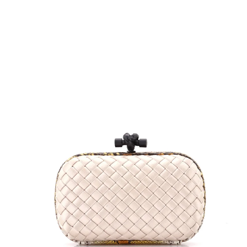 Box Knot Clutch Intrecciato Satin Small