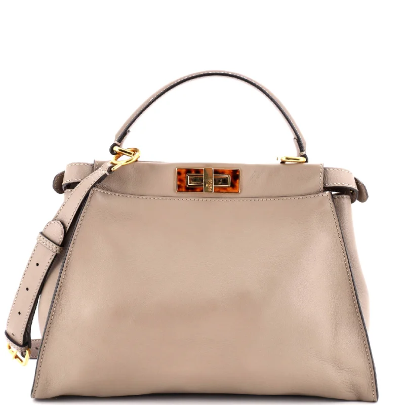 Peekaboo Bag Leather with Tortoise Detail Regular