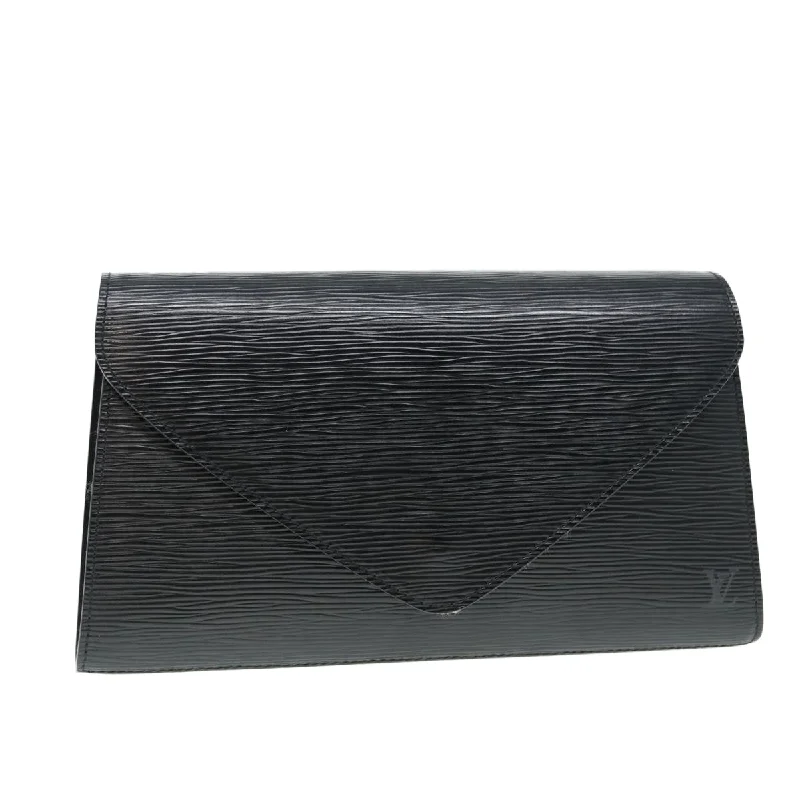 LOUIS VUITTON Epi Art Deco Clutch Bag Black M52632 LV Auth 84588