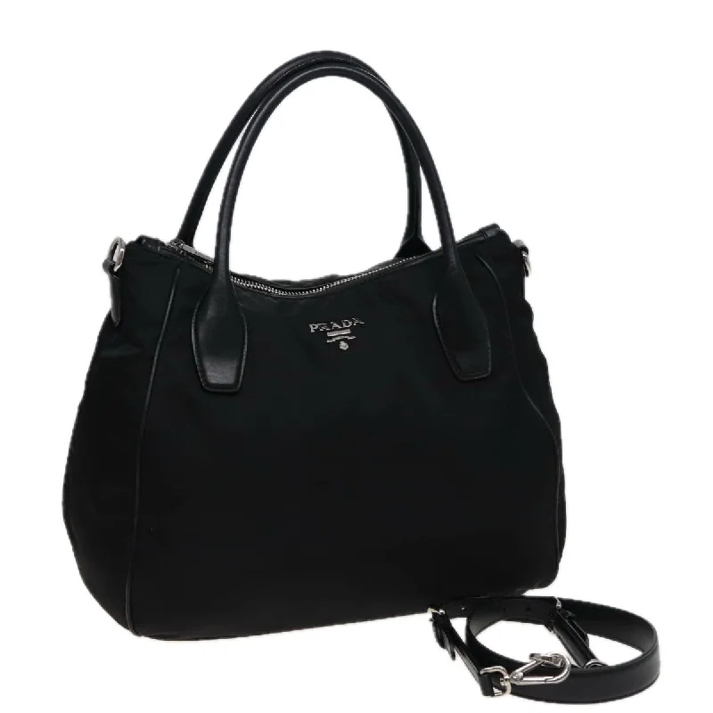 PRADA Shoulder Bag Nylon 2way Black Auth ki4556