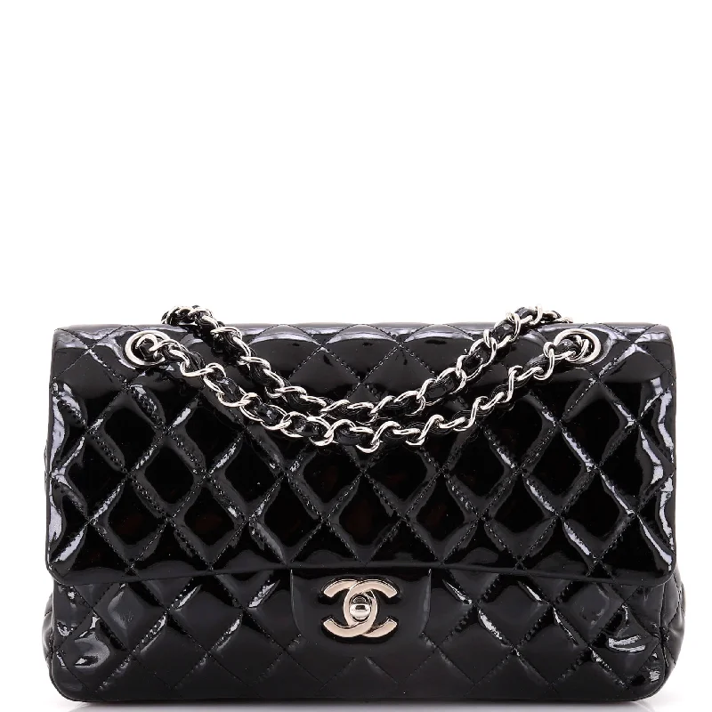 Classic Double Flap Bag Quilted Patent Medium