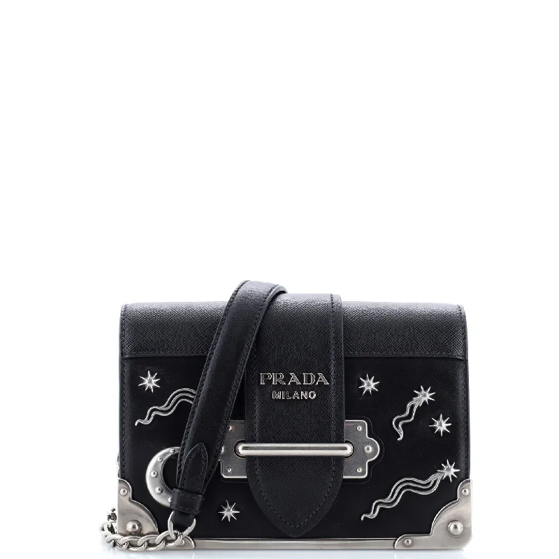 Cahier Crossbody Bag Embellished Leather Small