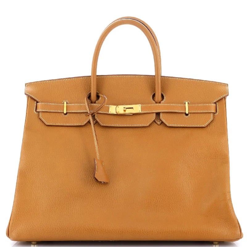 Birkin Handbag Natural Ardennes with Gold Hardware 40