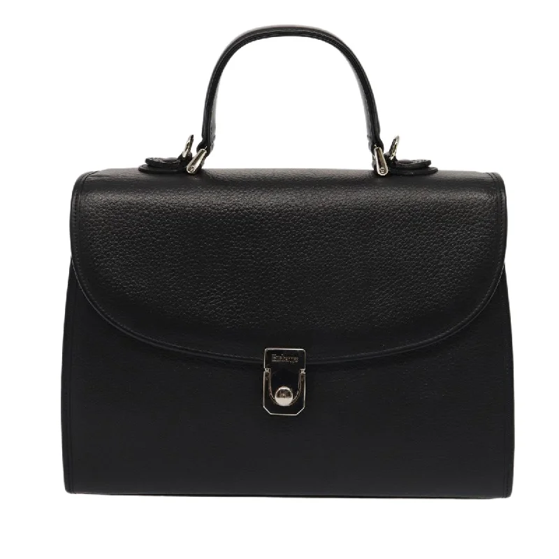 BURBERRYSs Hand Bag Leather 2way Black  ep4940