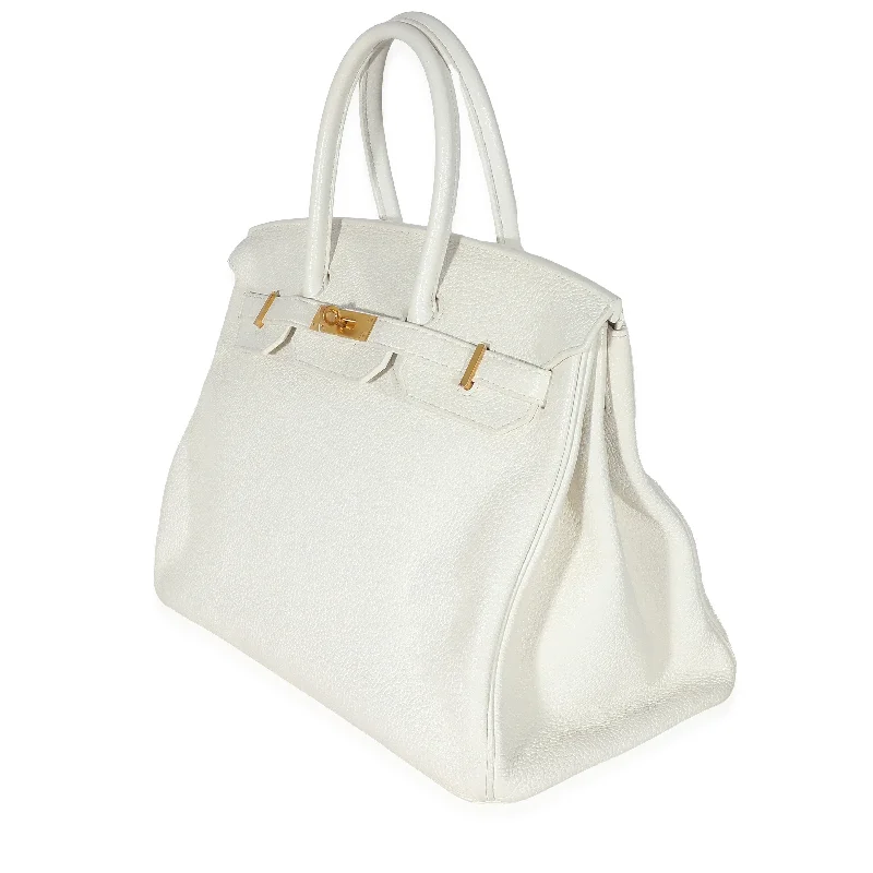 Hermes Blanc Clemence Togo Birkin 35