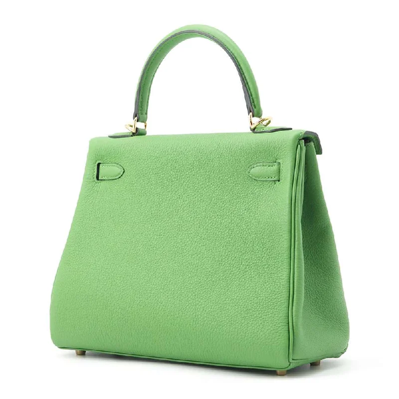 HERMES Kelly Retourne Vert Yucca Togo Leather Size 25