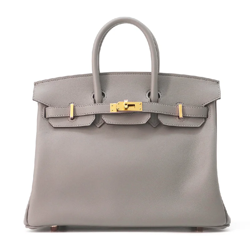 HERMES Birkin Gris Meyer Swift Leather Size 25