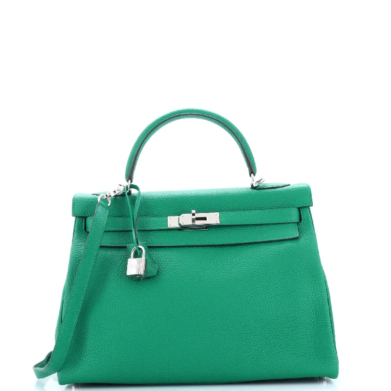 Kelly Handbag Vert Vertigo Togo with Palladium Hardware 32