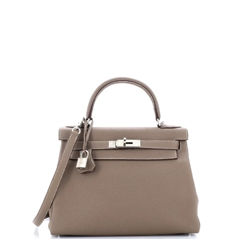 Kelly Handbag Grey Togo with Palladium Hardware 28