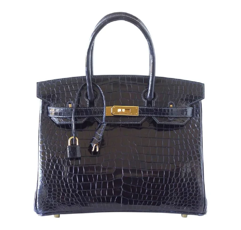 Hermès Birkin 30 Bleu Marine Porosus Crocodile Bag