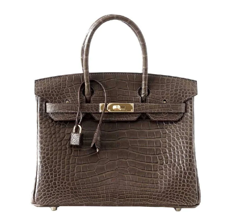 Hermès Birkin 30 Gris Elephant Matte Alligator Bag