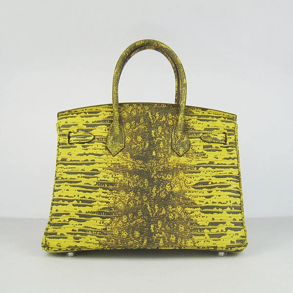 Hermes Birkin 6088 Ladies Lizard Leather Yellow Bag