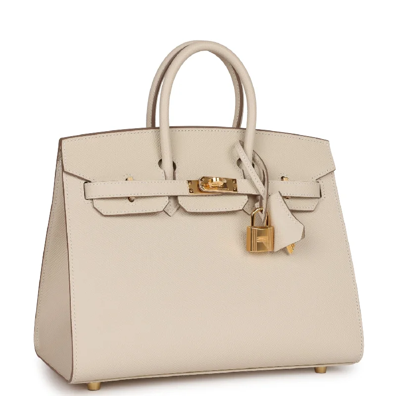 Hermes Birkin Sellier 25 Craie Epsom Gold Hardware Auction