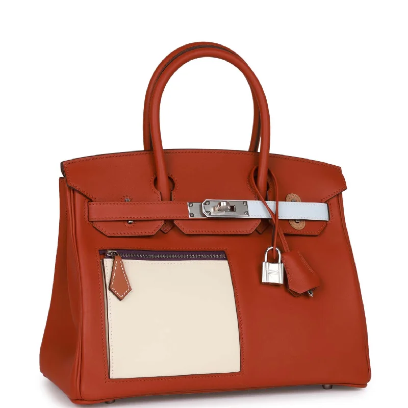 Hermes Colormatic Birkin 30 Cuivre, Nata and Bleu Brume Swift Palladium Hardware