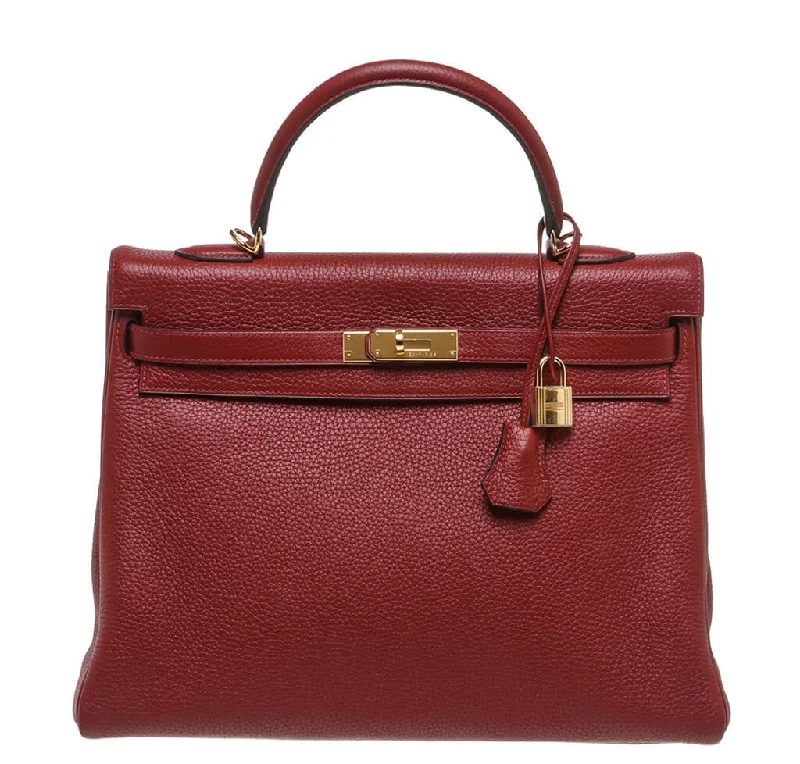 Hermès Rouge H Bag Kelly 35  GHW