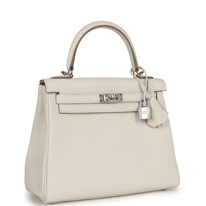 Hermes Kelly Retourne 25 Mushroom Togo Palladium Hardware