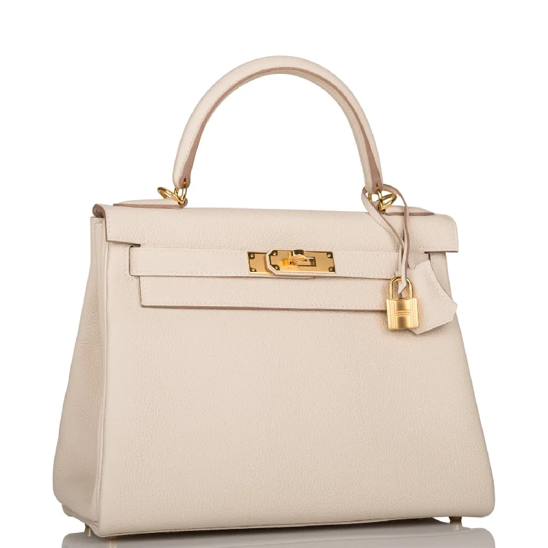 Hermes Kelly Retourne 28 Craie Togo Gold Hardware