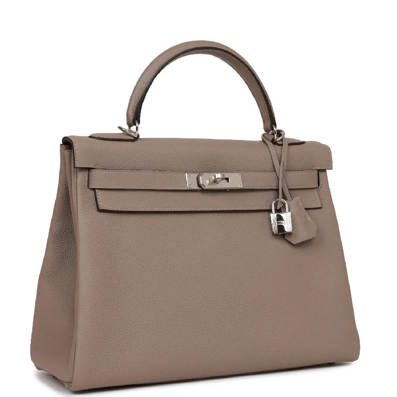 Hermes Kelly Retourne 32 Gris Asphalte Togo Palladium Hardware