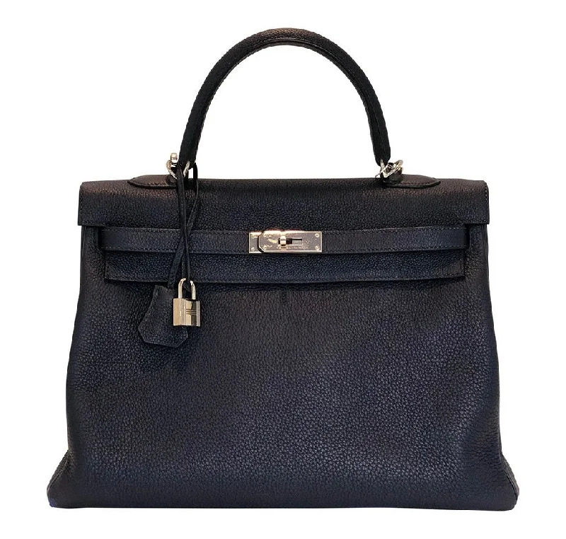 Hermès Kelly Retourne 35 Bleu Nuit Togo PHW Bag