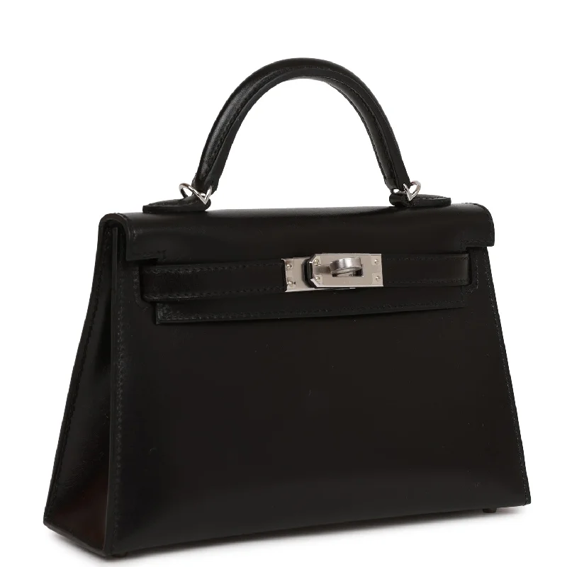 Hermes Kelly Sellier 20 Black Box Palladium Hardware