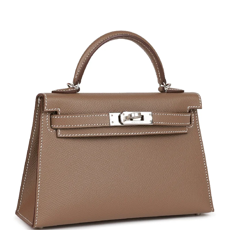 Hermes Kelly Sellier 20 Etoupe Epsom Palladium Hardware