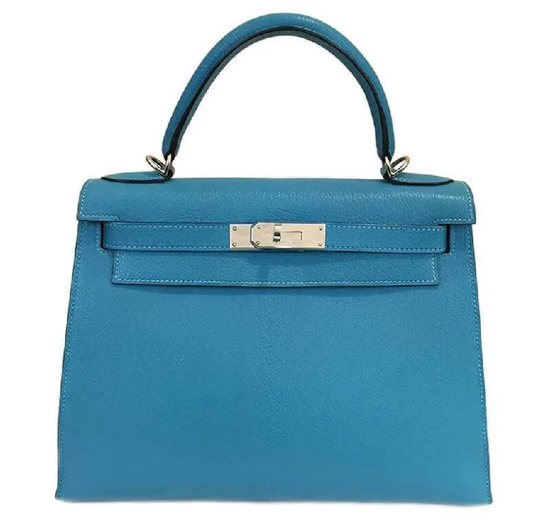 Hermès Kelly Sellier 28 Turquoise Bag PHW