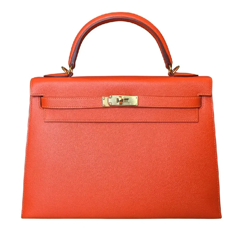 Hermès Sellier 32 Kelly Feu Epsom Bag GHW