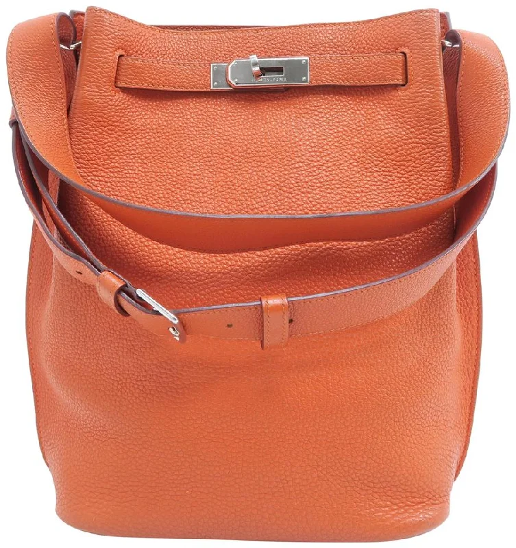 Hermès So-Kelly Kelly 22 Tote Oranged Togo Cross Body Bag