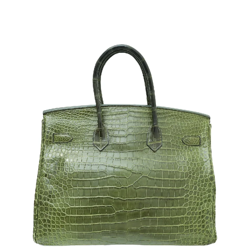 Hermes Vert Veronese Matte Crocodile Porosus Birkin 35 Bag