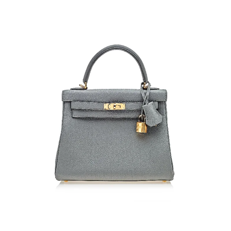 Hermes Kelly Retourne 25 Veau Togo 63 Vert Amande Gold Hardware